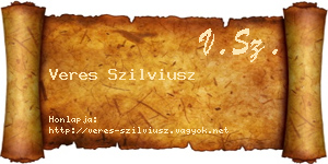 Veres Szilviusz névjegykártya
